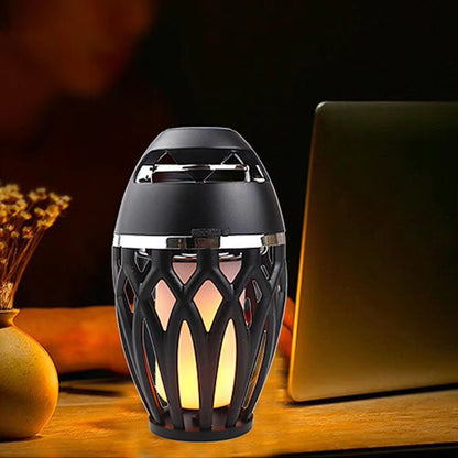 Bluetooth-Compatible Subwoofer Creative Men Women LED Flame Torch Wireless Loudspeaker Portable Wireless Loudspeaker