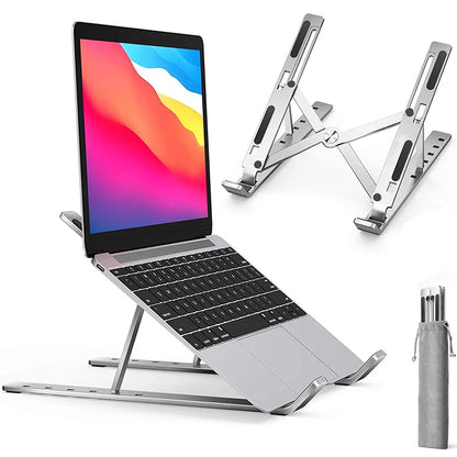 Aluminum Alloy Laptop Holder Stand Adjustable Foldable Portable for Notebook Computer Bracket Lifting Cooling Holder Non-Slip