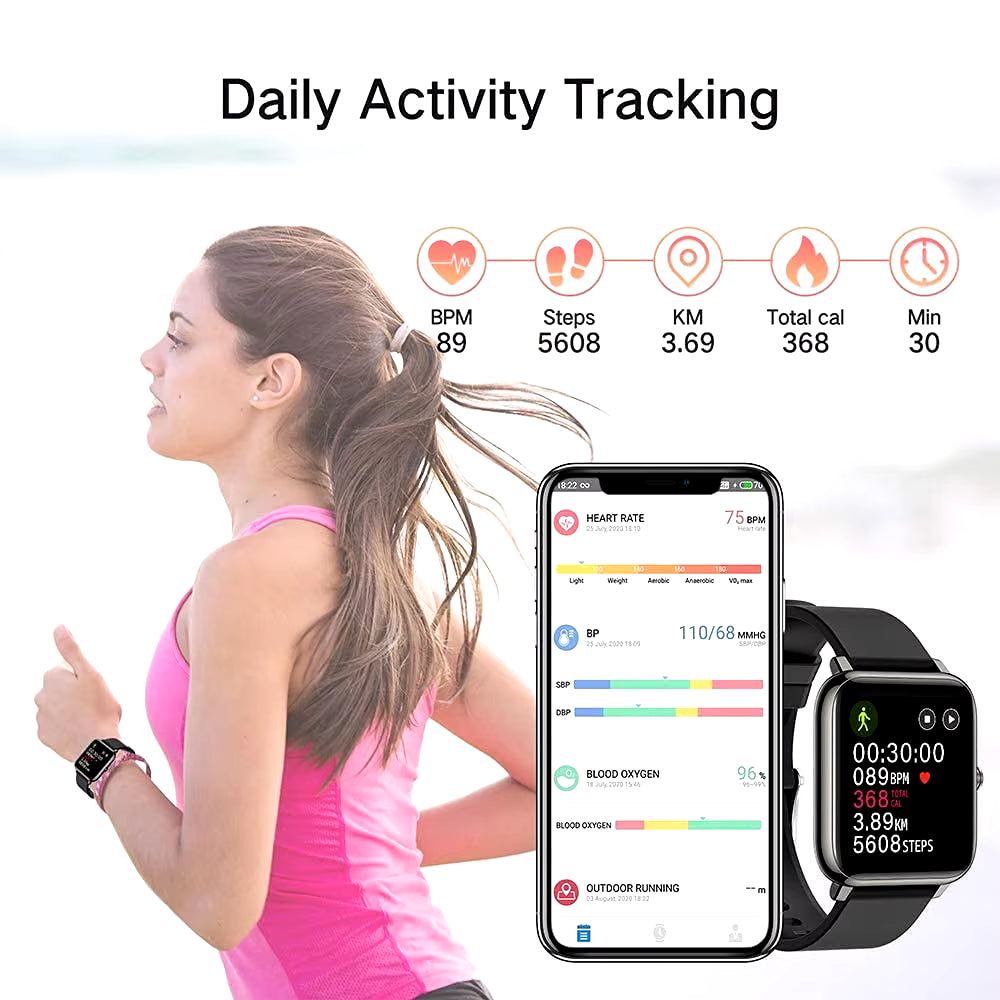 Smart Watch, 1.4" Touch Screen Fitness Watch, 8 Sports Modes Fitness Tracker, Sleep Monitor, IP67 Waterproof Smartwatch.