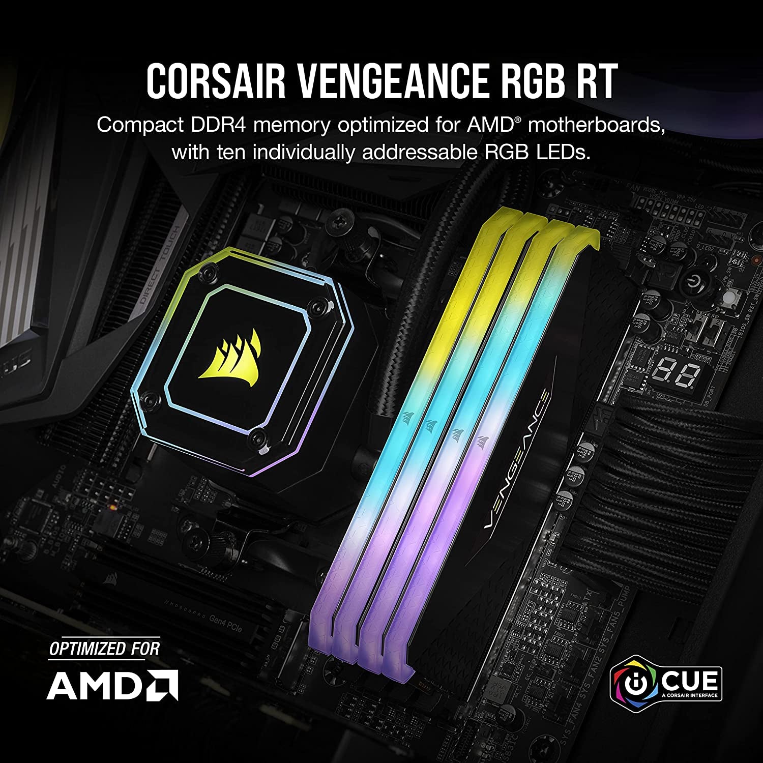 VENGEANCE RGB RT 32GB (2X16Gb) DDR4 3600 (PC4-28800) C18 1.35V Desktop Memory