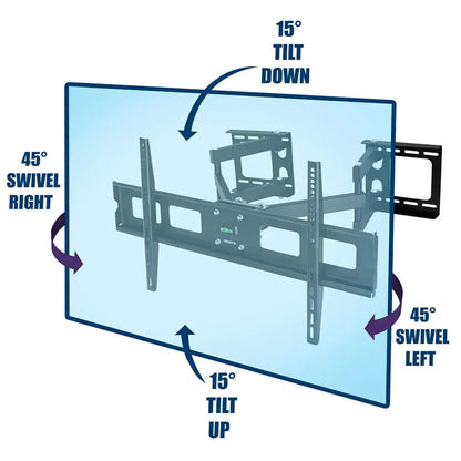 Corner TV Wall Mount Swivels Tilts Extends for 32-65 Inch LCD LED Plasma Flat Screens VESA from 200X 100 to 600X400 up to 35KG