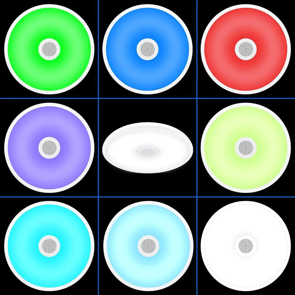 Smart LED Music Ceiling Light IP65 Waterproof Ceiling Lamp with Bluetooth Speaker RGB Remote Control Lights Fixtures Lamparas