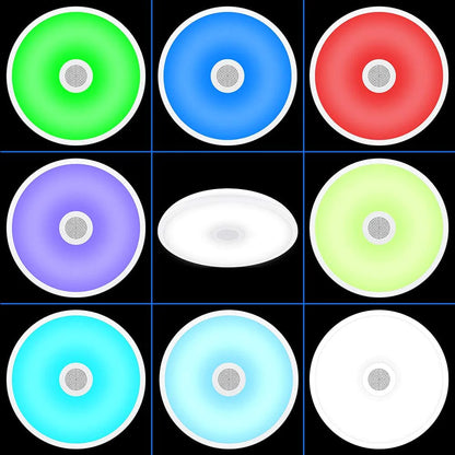 Smart LED Music Ceiling Light IP65 Waterproof Ceiling Lamp with Bluetooth Speaker RGB Remote Control Lights Fixtures Lamparas