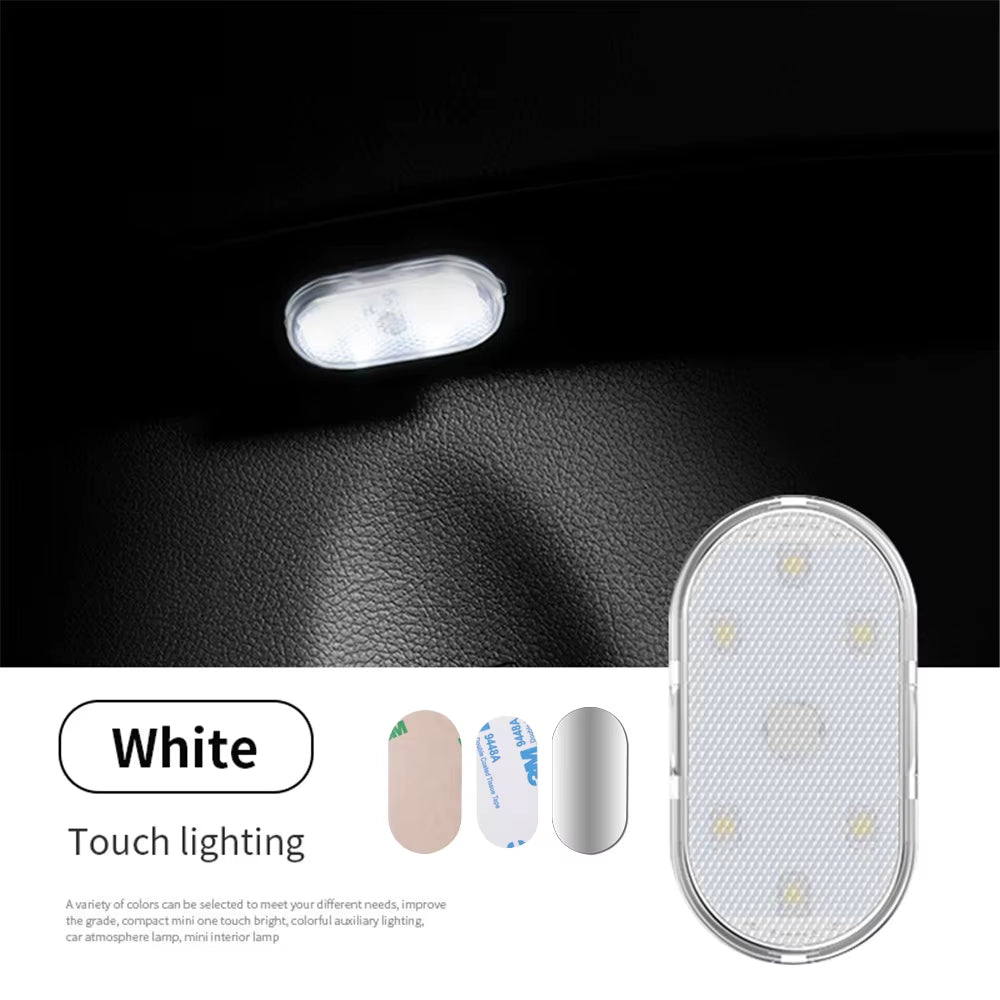 Multi Color Car Lights Wireless LED Touch Light Roof Ceiling Sensor Read Lamp Mini USB Charging Light Auto Interior Accsesories