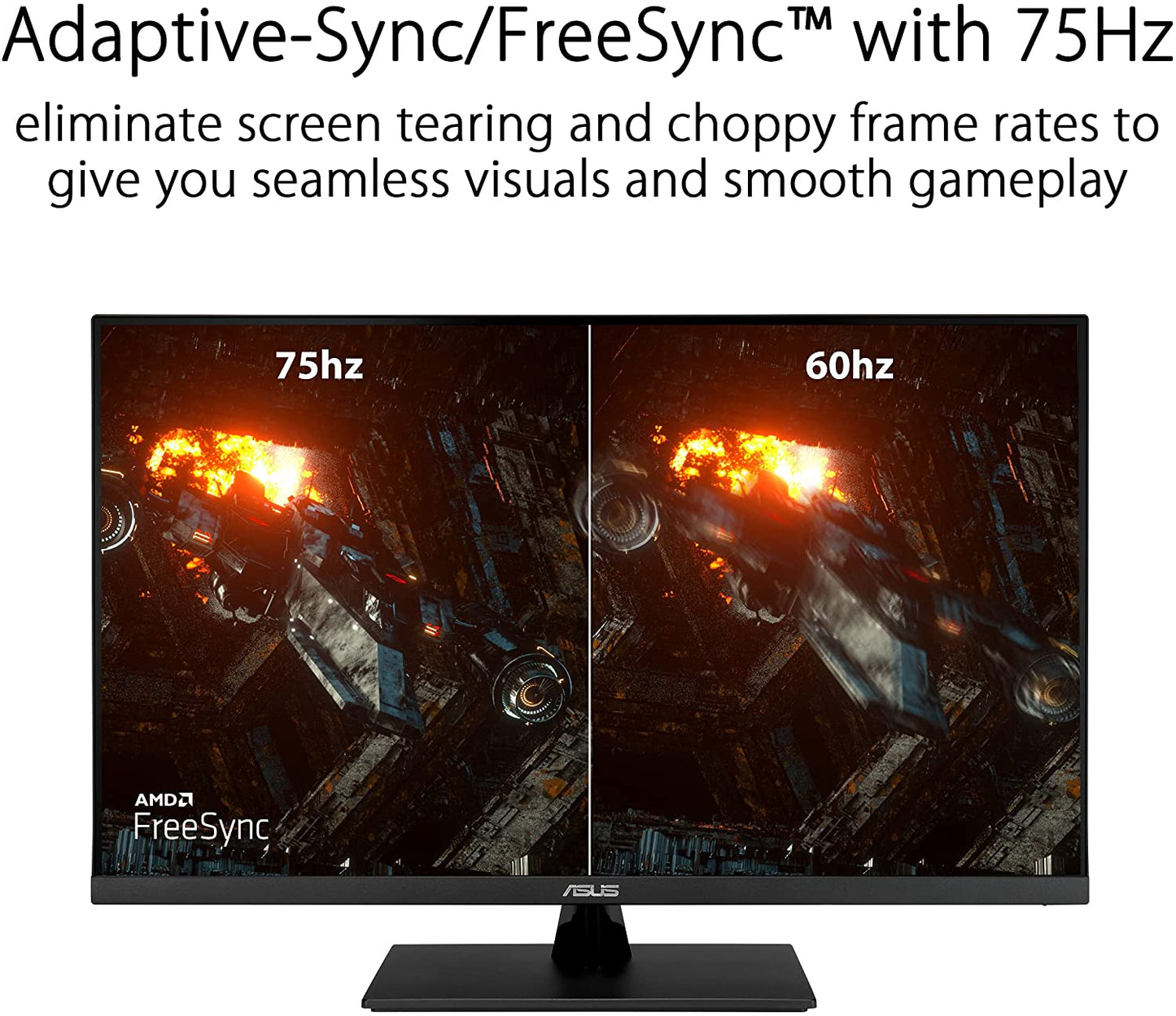 31.5” 2K Monitor (VP32AQ) - WQHD (2560 X 1440), IPS, 100% Srgb, HDR10, 75Hz, Speakers, Adaptive-Sync/Freesync, Low Blue Light, Eye Care, VESA Mountable, Frameless, Displayport, HDMI, Tilt,Black