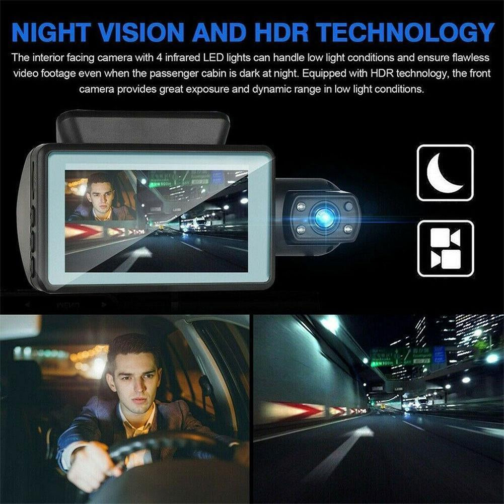 1080P Dual Lens Car Dash Cam Recorder G Sensor DVR Front and Rear Camera Video