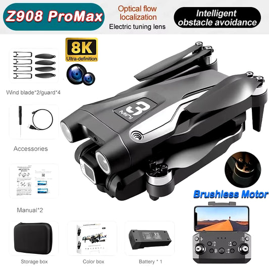 Z908 Pro Max Drone Professional 8K GPS Dual HD Aerial Photography FPV Brushless Obstacle Avoidance Quadcopter 9000M