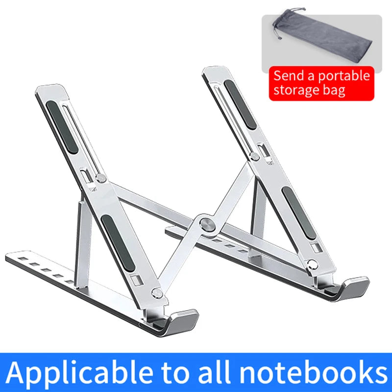 Aluminum Alloy Laptop Holder Stand Adjustable Foldable Portable for Notebook Computer Bracket Lifting Cooling Holder Non-Slip