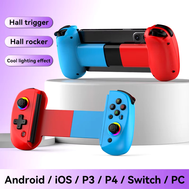 Hot Sale BSP D8 RGB Tablet Controller Wireless Handle for Switch Game Bluetooth Stretching Joystick for P3 P4 Android IOS Gamepa