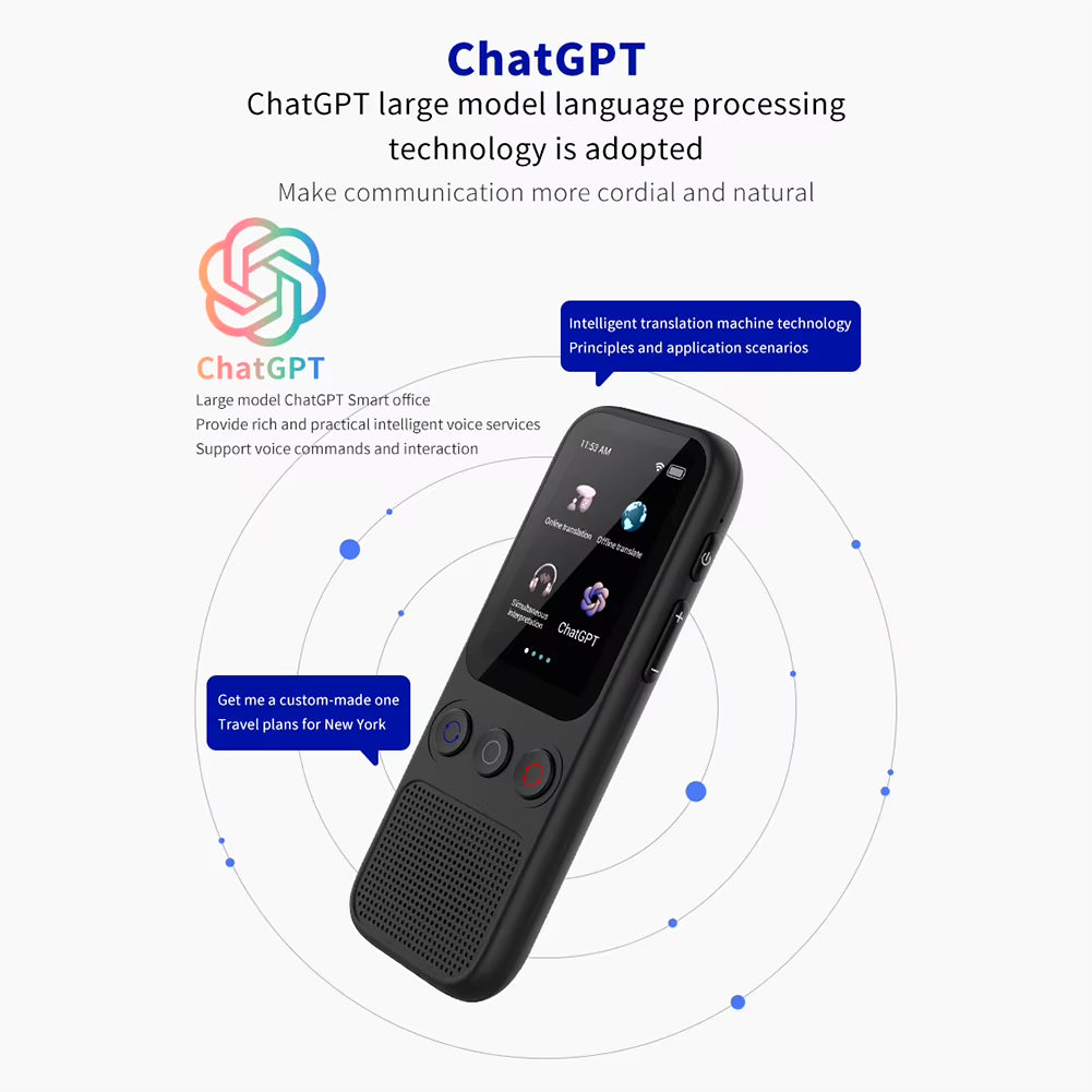 2024 New Portable Audio Translator 138 Language Smart Translator Offline in Real Time Smart AI Voice Instant Language Translator