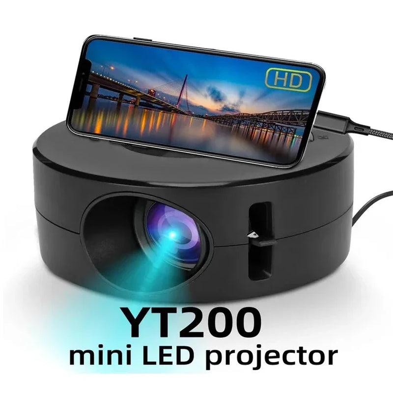 YT200 Smart Projector, Auto Focus HD LED Projector, Support 1080P Video Decoding,Android Home Theater,Portable Outdoor Projector