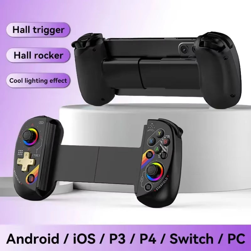 Hot Sale BSP D8 RGB Tablet Controller Wireless Handle for Switch Game Bluetooth Stretching Joystick for P3 P4 Android IOS Gamepa