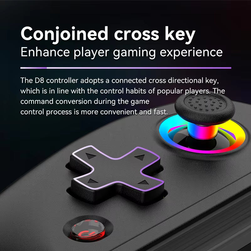 Hot Sale BSP D8 RGB Tablet Controller Wireless Handle for Switch Game Bluetooth Stretching Joystick for P3 P4 Android IOS Gamepa