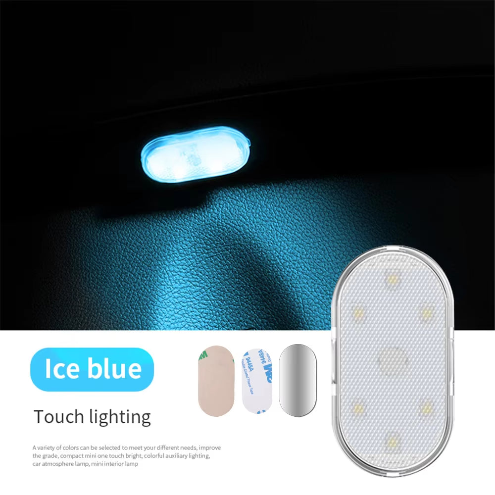 Multi Color Car Lights Wireless LED Touch Light Roof Ceiling Sensor Read Lamp Mini USB Charging Light Auto Interior Accsesories