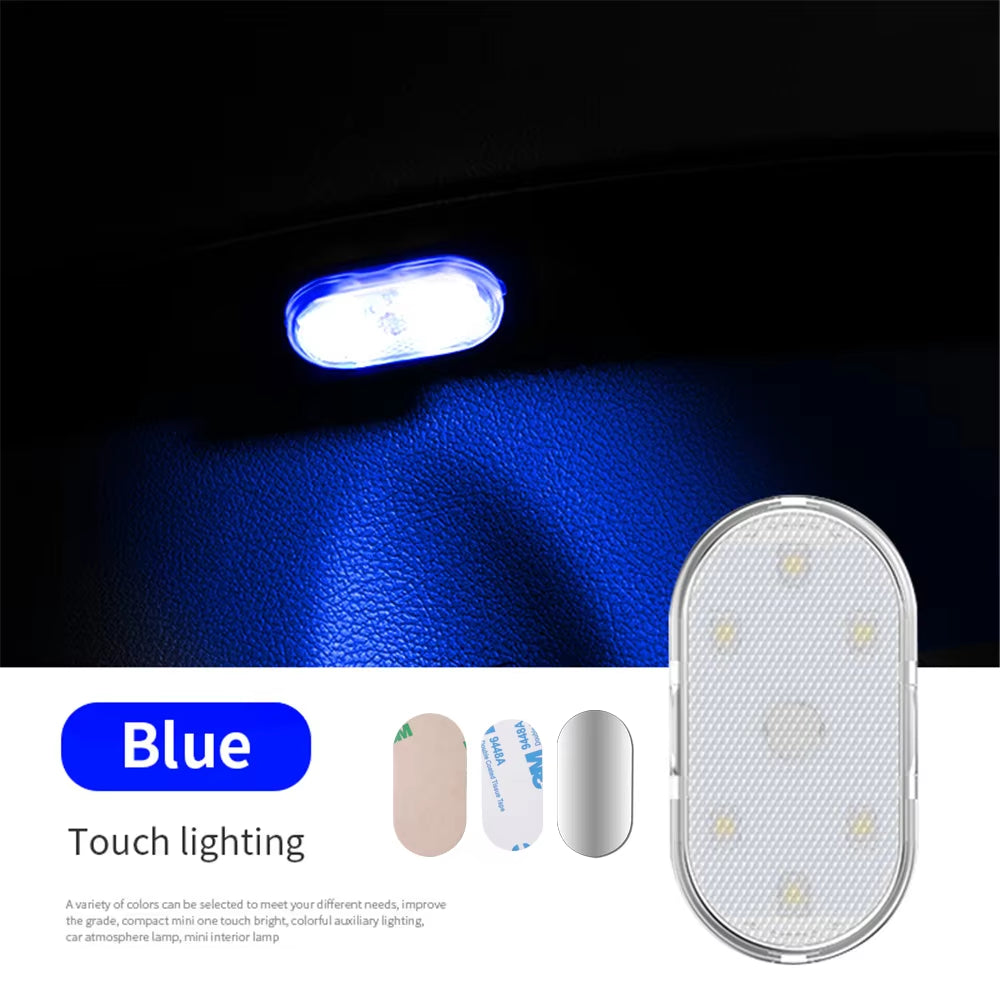 Multi Color Car Lights Wireless LED Touch Light Roof Ceiling Sensor Read Lamp Mini USB Charging Light Auto Interior Accsesories