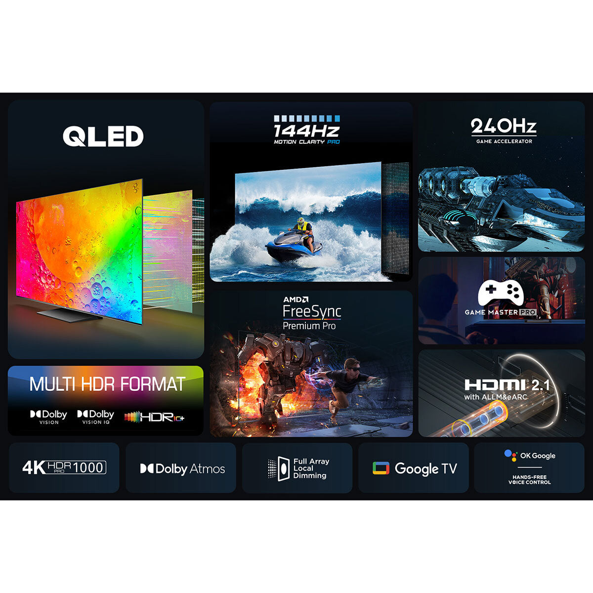 55C745K 55 Inch QLED 4K Ultra HD 144Hz Smart TV