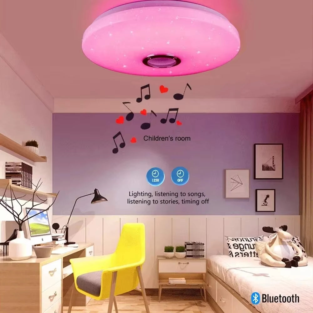 Modern Ceiling Lamps RGB Dimming Home Lighting APP Bluetooth Music Light 42W 60W Smart Ceiling Lights with Remote Control AC220V