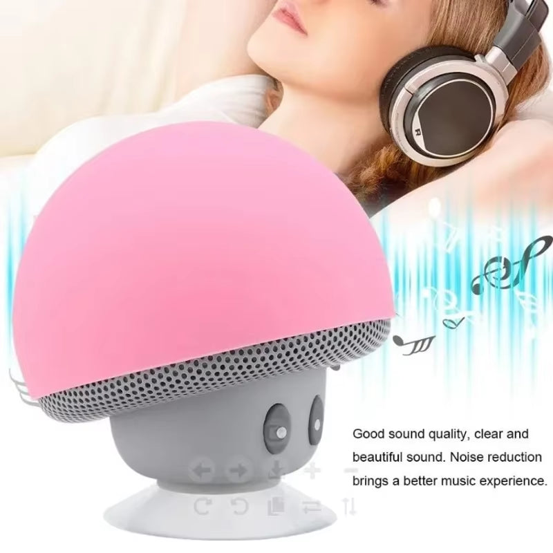 Mini Bluetooth Mushroom Speaker Waterproof Can Be Used as a Mobile Phone Holder Suitable for Family Parties and Small Parties